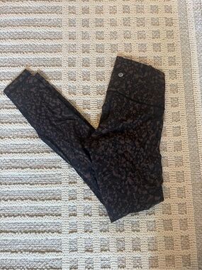 Lululemon Wunder Under Dark Brown/Black Patterned Leggings